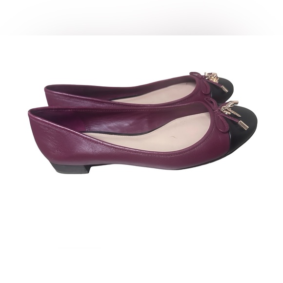 Coach Noella Nappa Leather Two-Tone Charm Embellished Ballet Flats Sz 7.5 - Picture 6 of 10